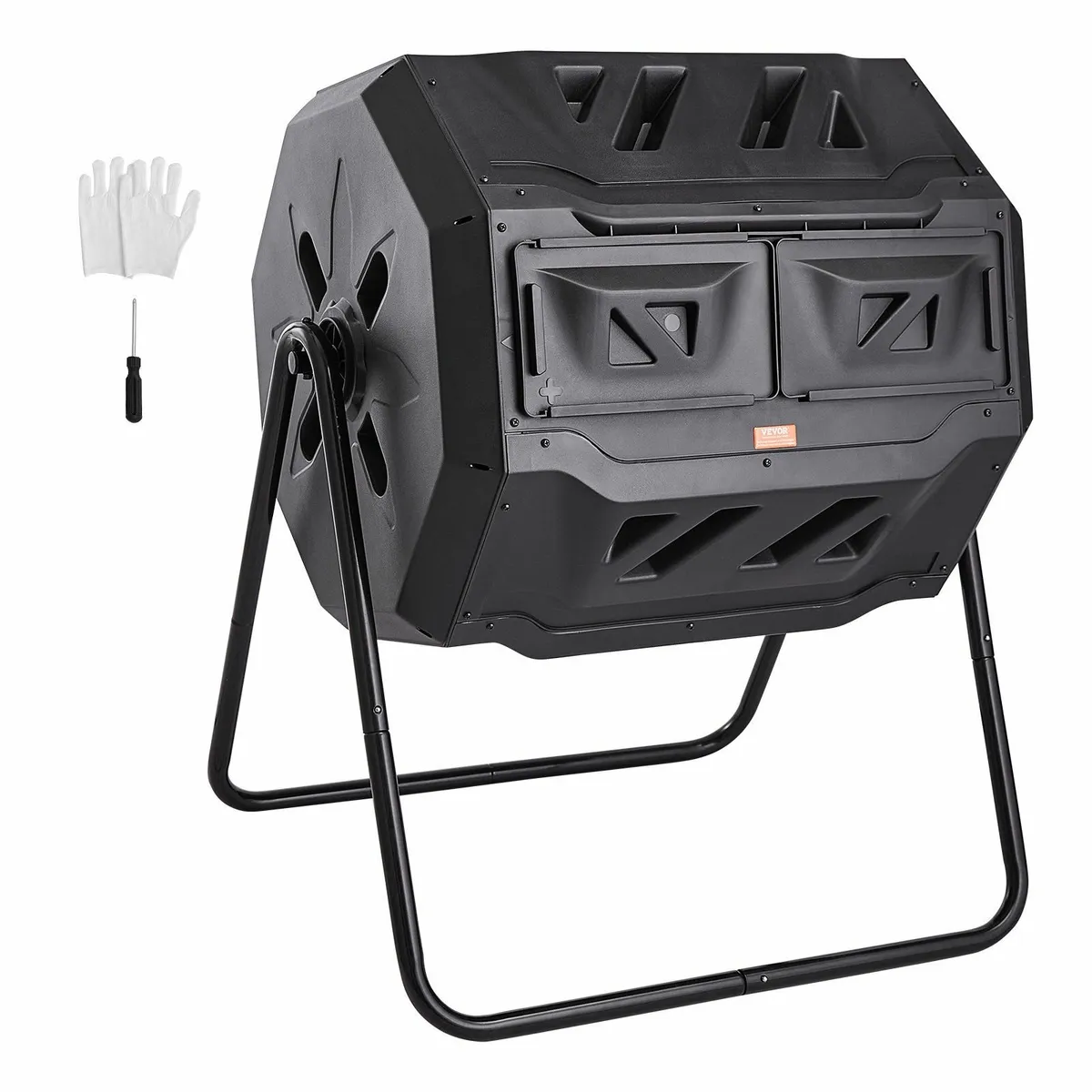 Double Chamber Drum Composter 160 Litres Black Rot - Image 1