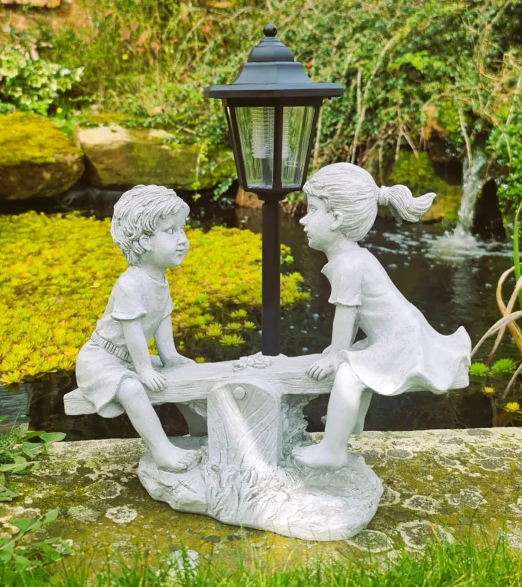 Boy Girl Seesaw Garden Solar Light NEW - Image 3