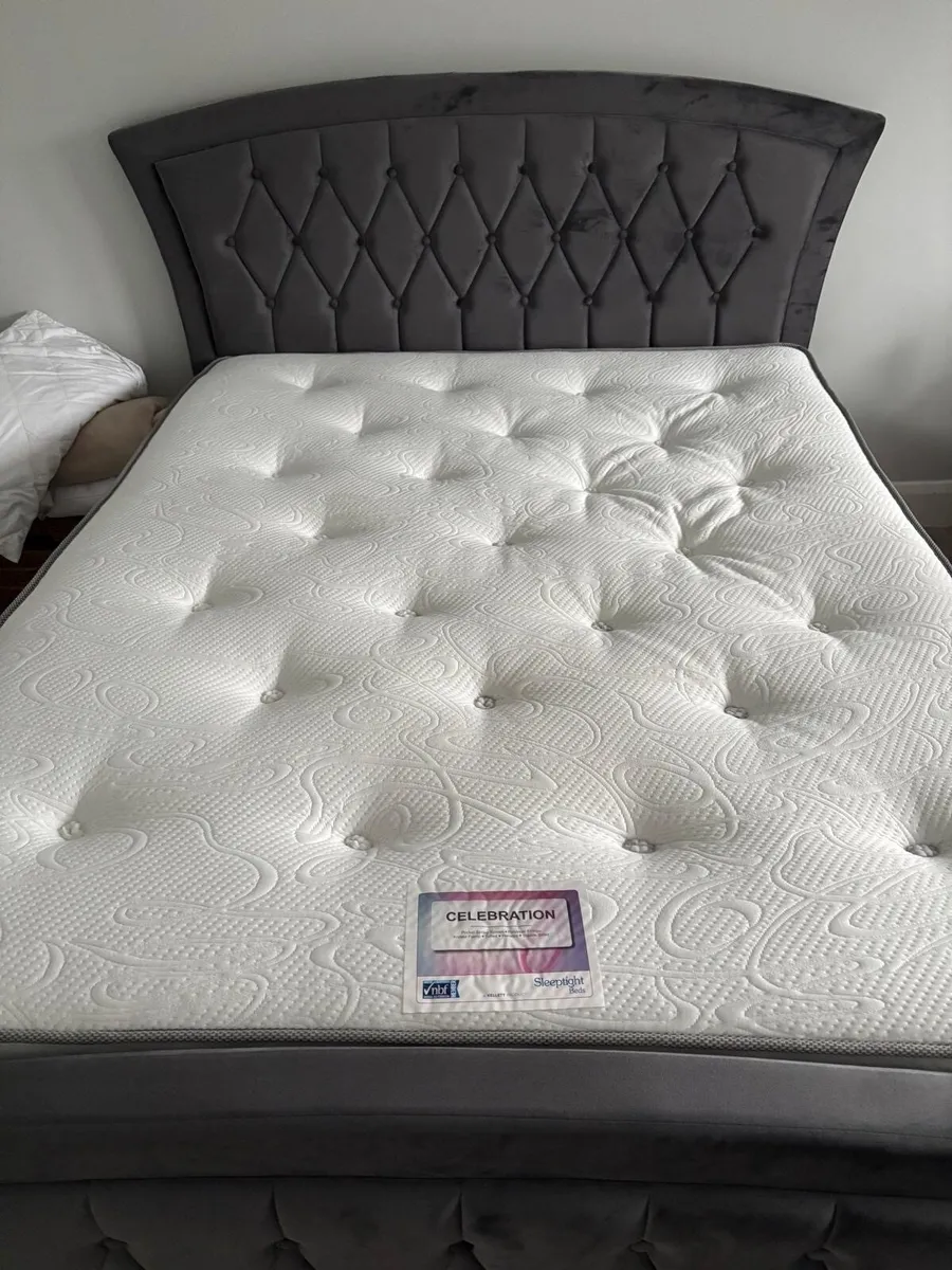 king bed frame and mattress - Image 3