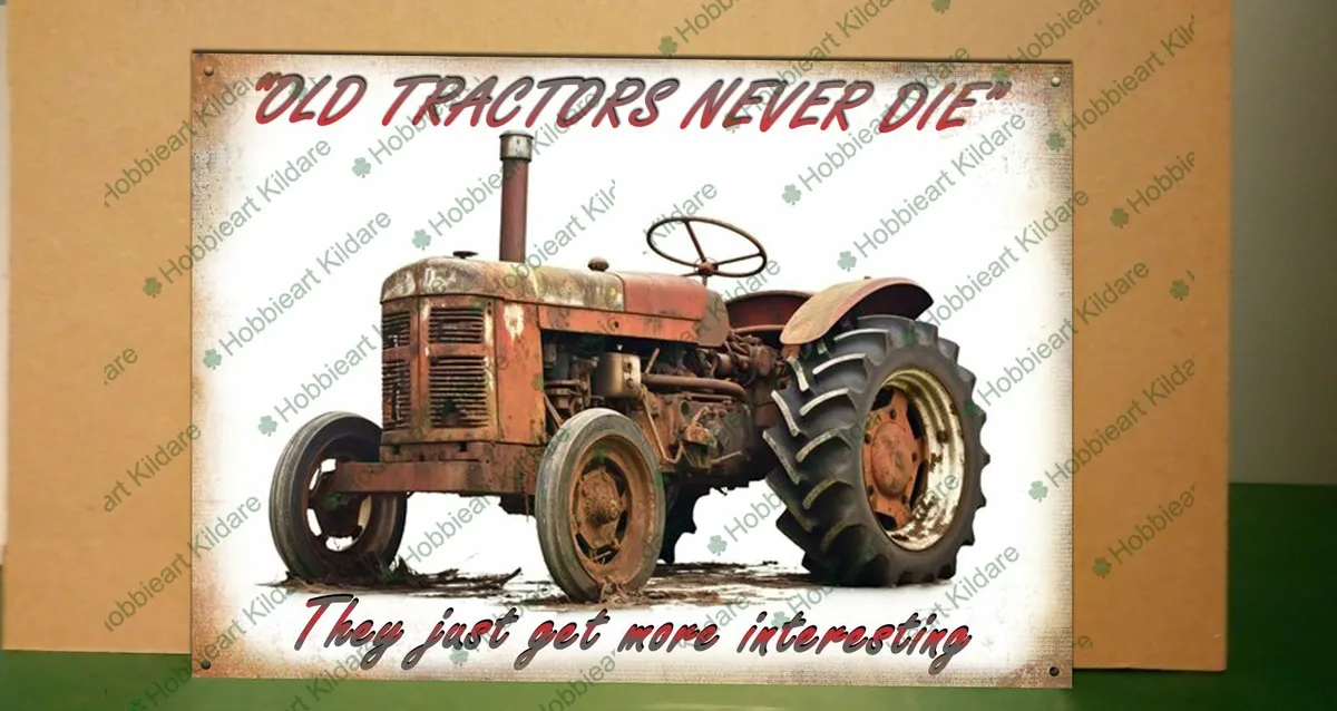 Vintage Tractor novelty tin sign - Image 1