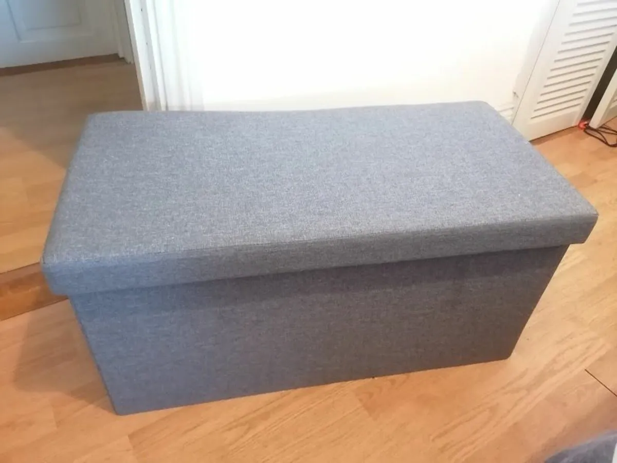 Grey storage bench - Image 1