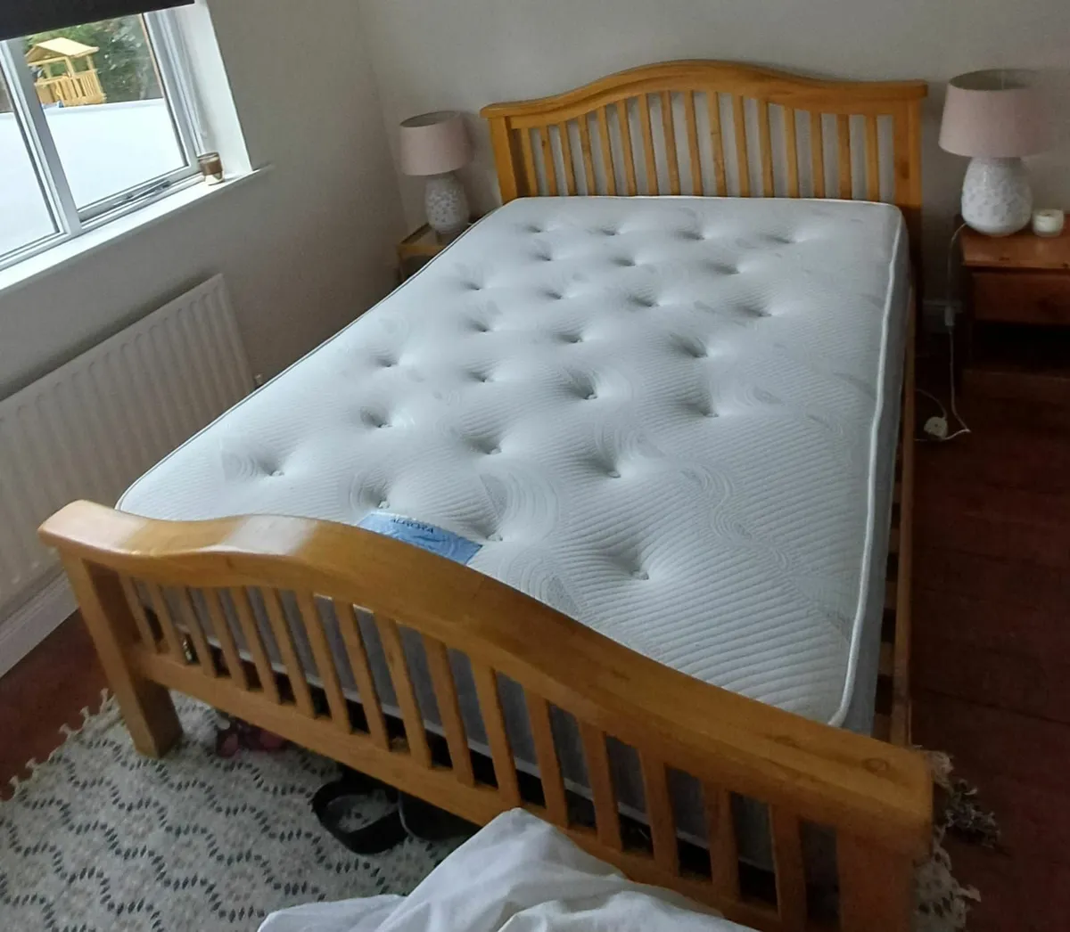 King Size bed and mattress - Image 1