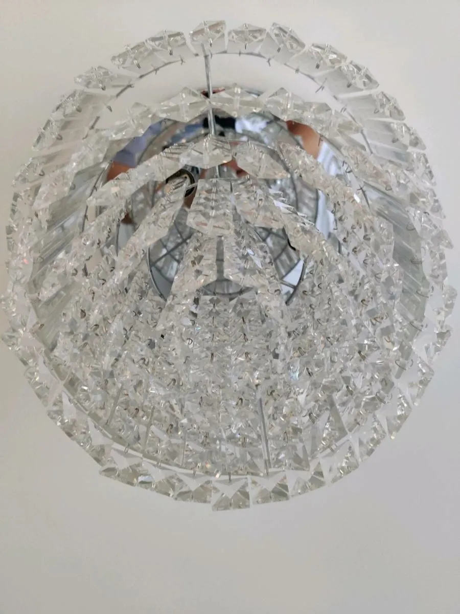 Silver and Glass Chandelier - Image 3