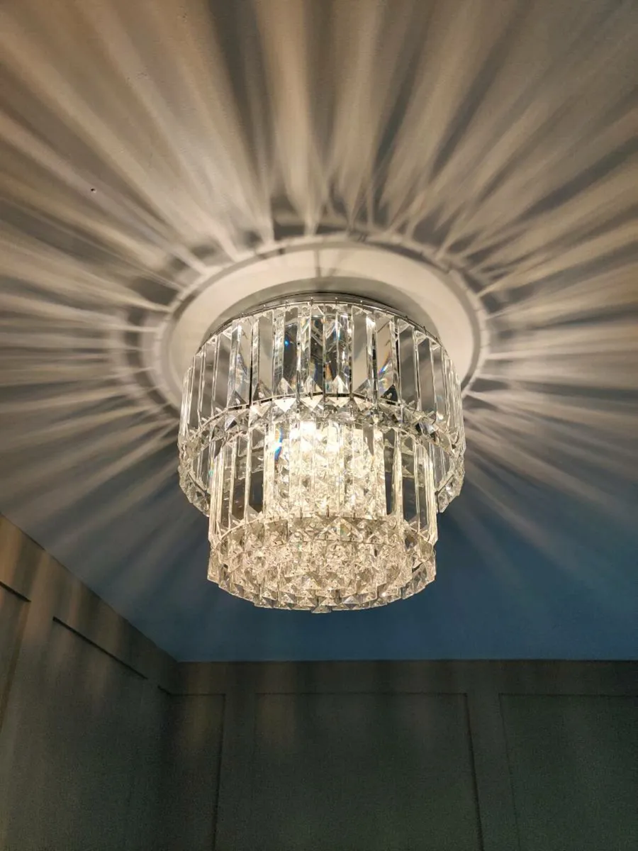 Silver and Glass Chandelier - Image 4