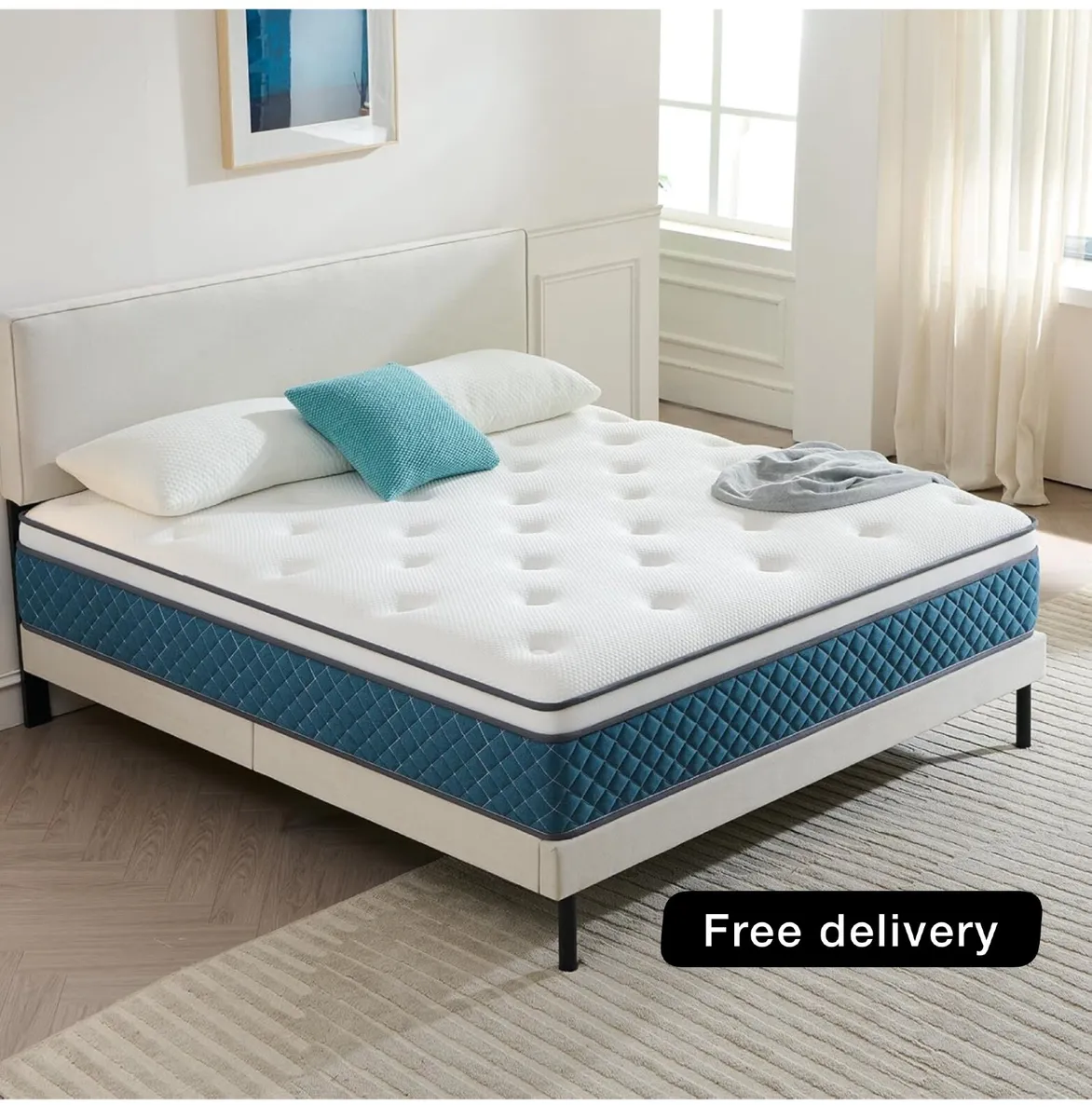 King Size Mattress, Pocket Sprung Mattresses with - Image 1