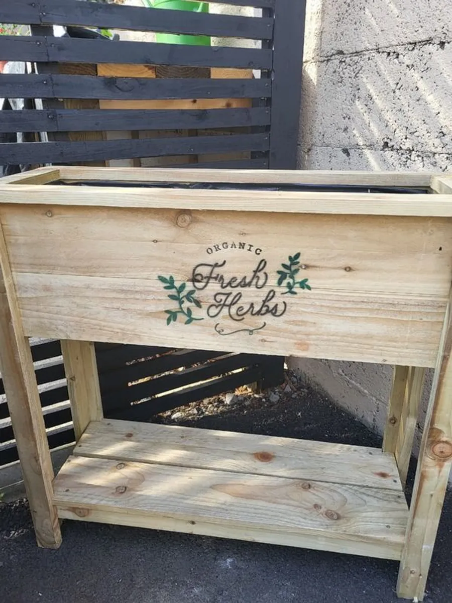 Rustic Herb Planter Raised Planter Flower Planter Raised Vegetable Planter - Image 2