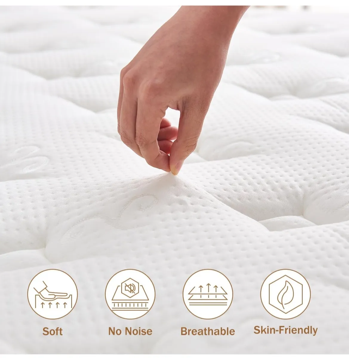 Hiepunos 5FT King Size Mattress, 10.2 INCH King Me - Image 2
