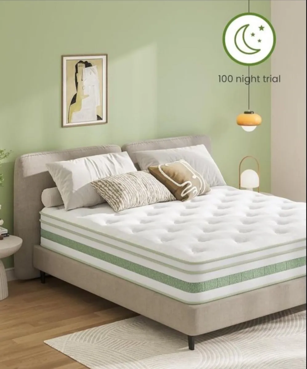 King Size Mattress 5FT, 10 Inch Gel Memory Foam Po - Image 1