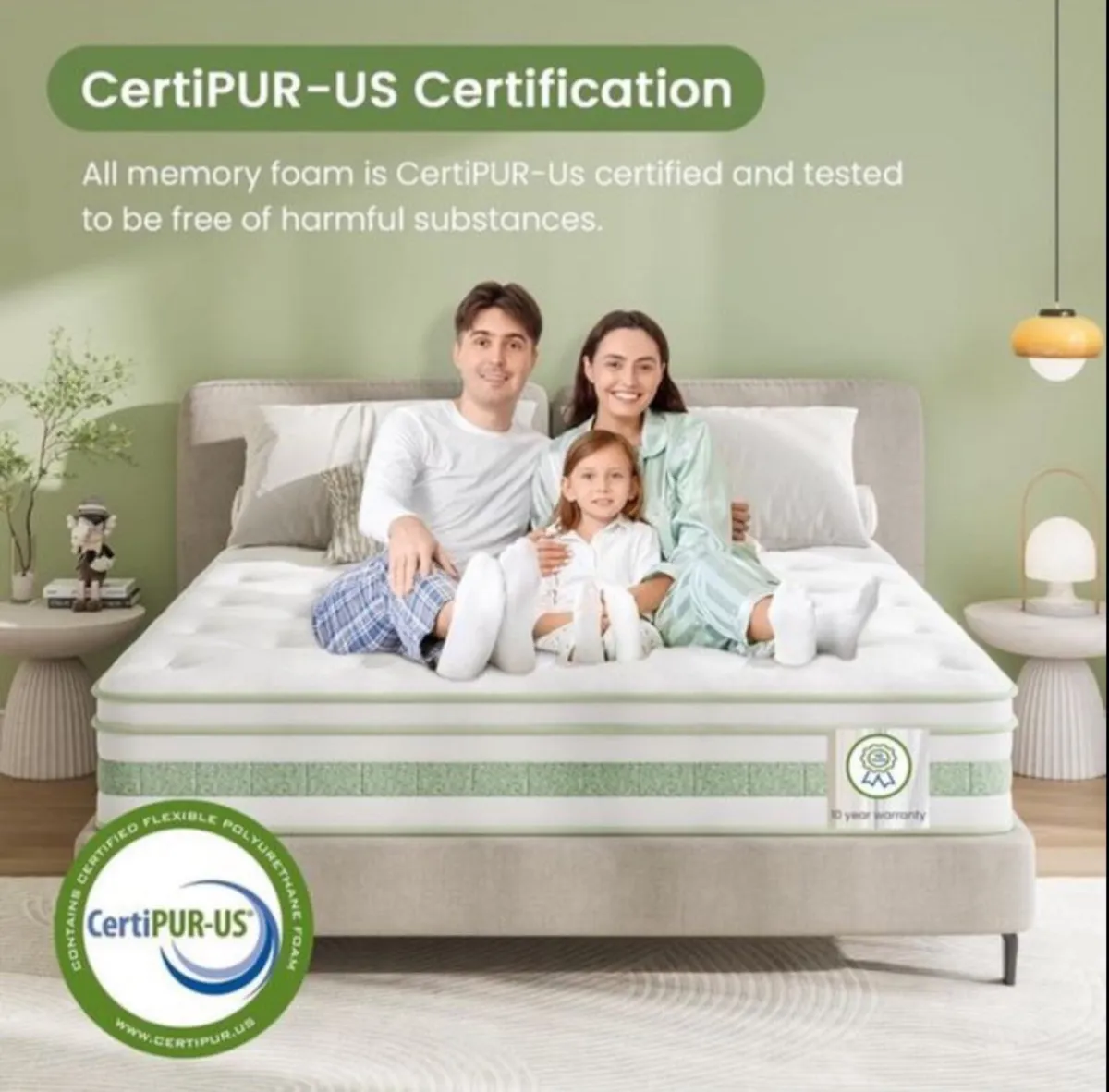 King Size Mattress 5FT, 10 Inch Gel Memory Foam Po - Image 2