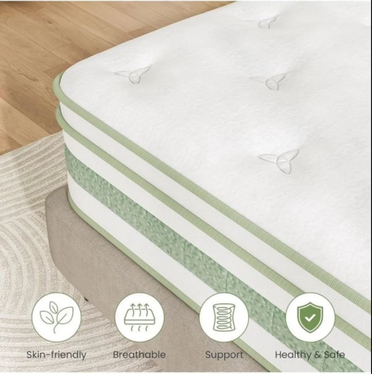 King Size Mattress 5FT, 10 Inch Gel Memory Foam Po - Image 4