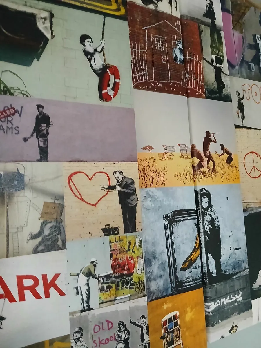 Banksy collage canvas ready to hang - Image 3