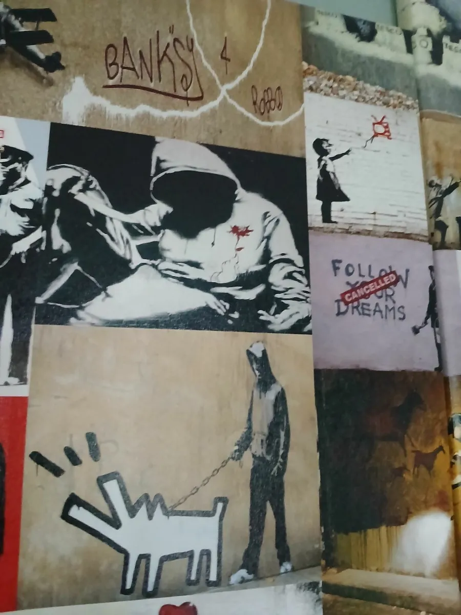Banksy collage canvas ready to hang - Image 4