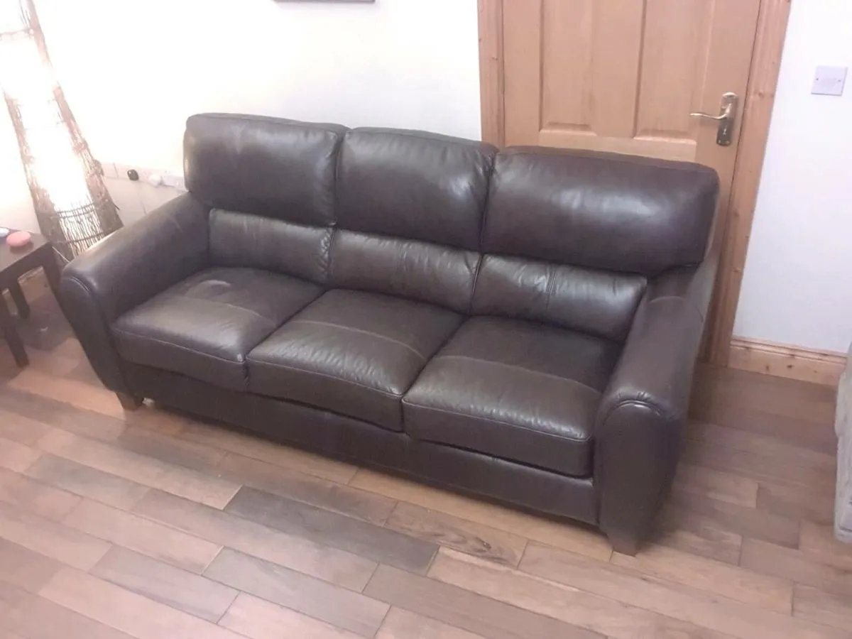 Brown leatherette couch - Image 2