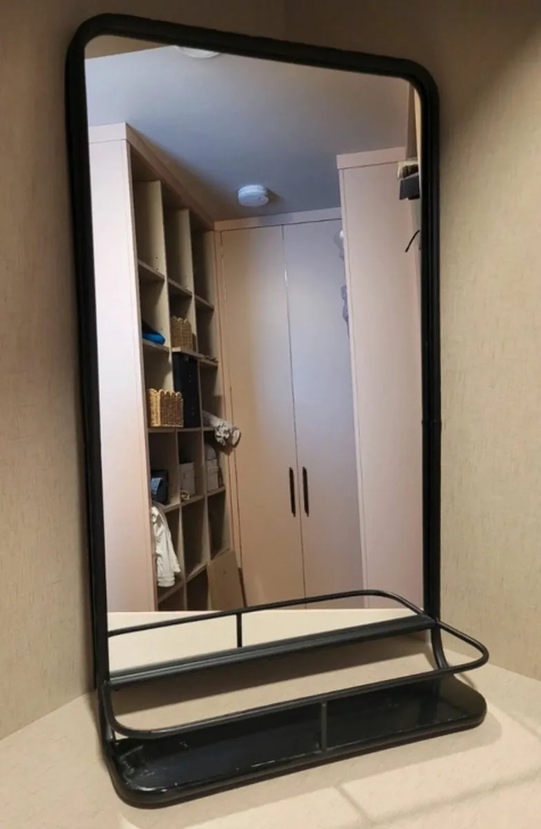 Black Metal Wall Mirror by Rockett St George - Image 1