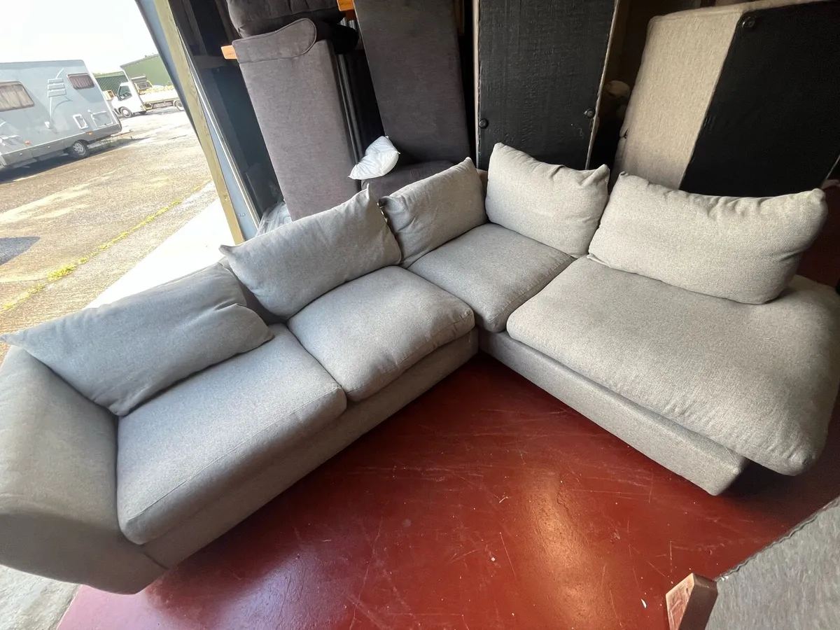 Grey corner sofa L shaped delivery available - Image 1