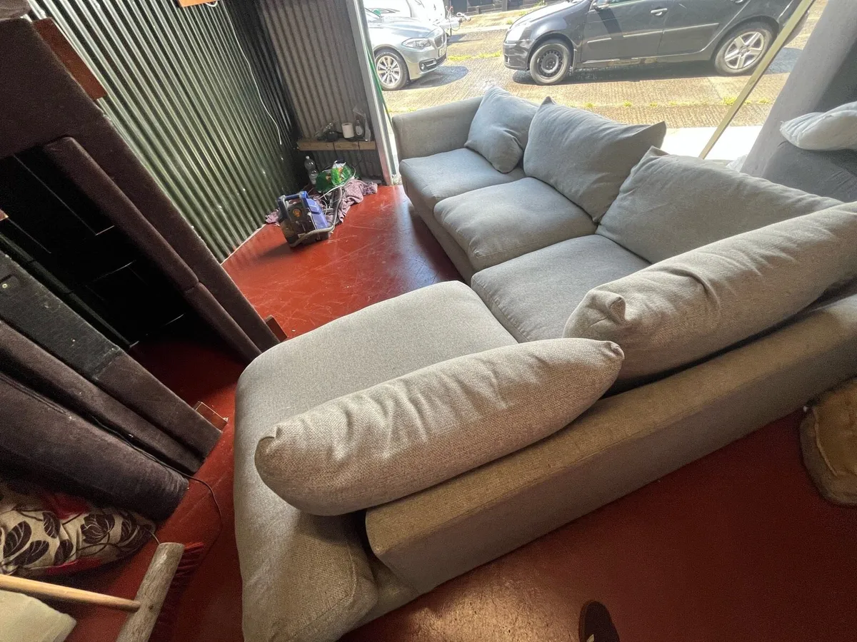 Grey corner sofa L shaped delivery available - Image 4