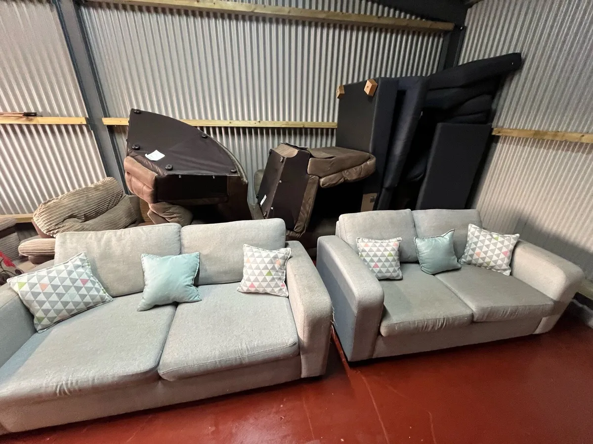 Grey 3+2 seater sofa set delivery available - Image 2