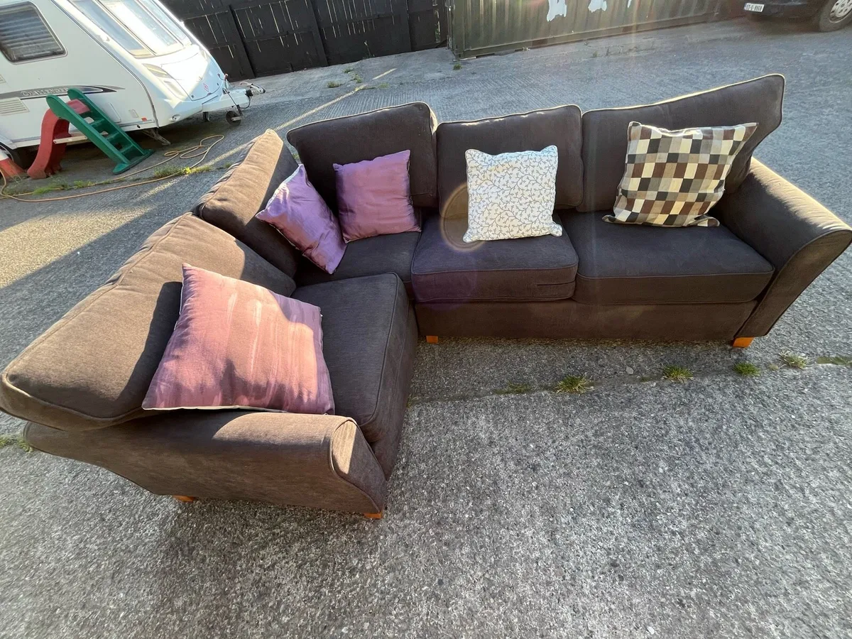 Dark grey corner sofa L shaped delivery available - Image 1