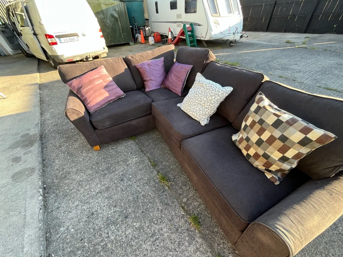 Dark grey corner sofa L shaped delivery available - Image 2