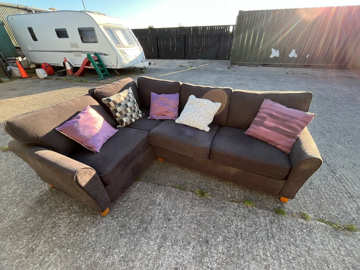 Dark grey corner sofa L shaped delivery available - Image 4