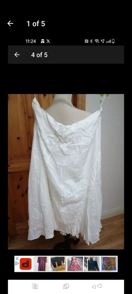 Ladies Sandwich white 100% cotton fully lined skir - Image 4