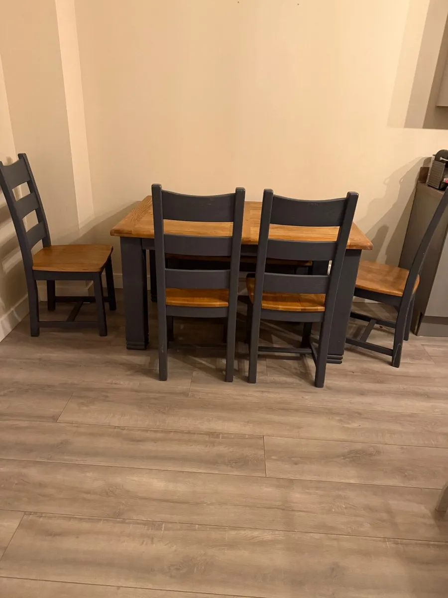 Arnotts wooden, dining table, 4 chairs and bench - Image 2