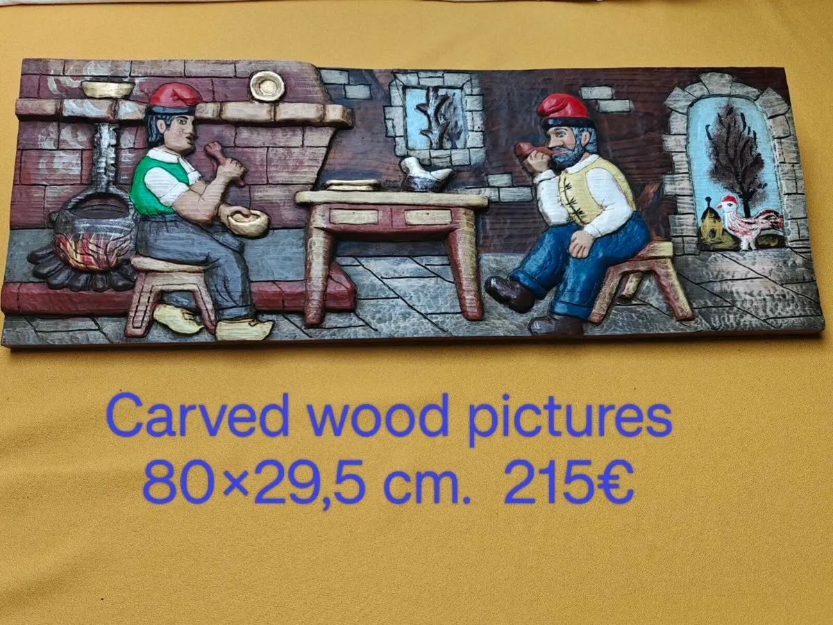 Carved wood pictures, wall decoration
