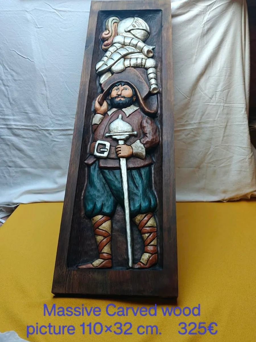 Carved wood picture, wall decoration