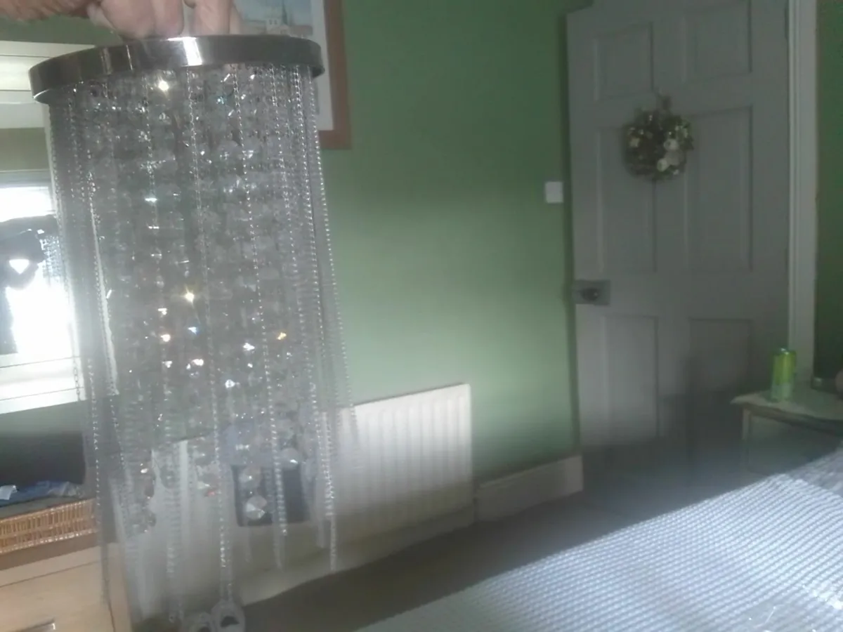 CRYSTAL & CHAIN CONTEMPORARY CHANDELIER SHADE - Image 2