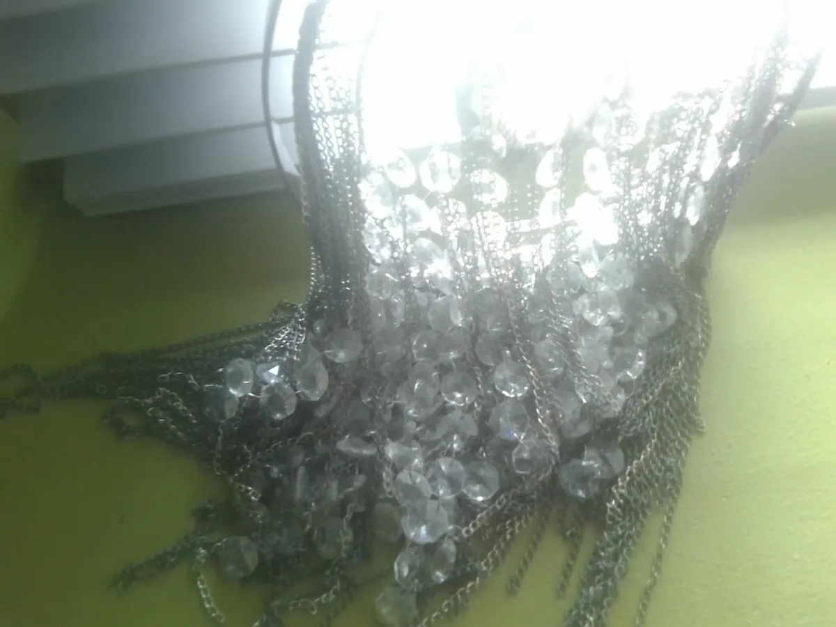 CRYSTAL & CHAIN CONTEMPORARY CHANDELIER SHADE - Image 3