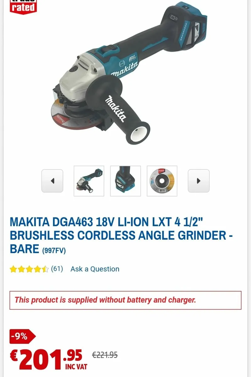 Makita brushless Angle Grinder