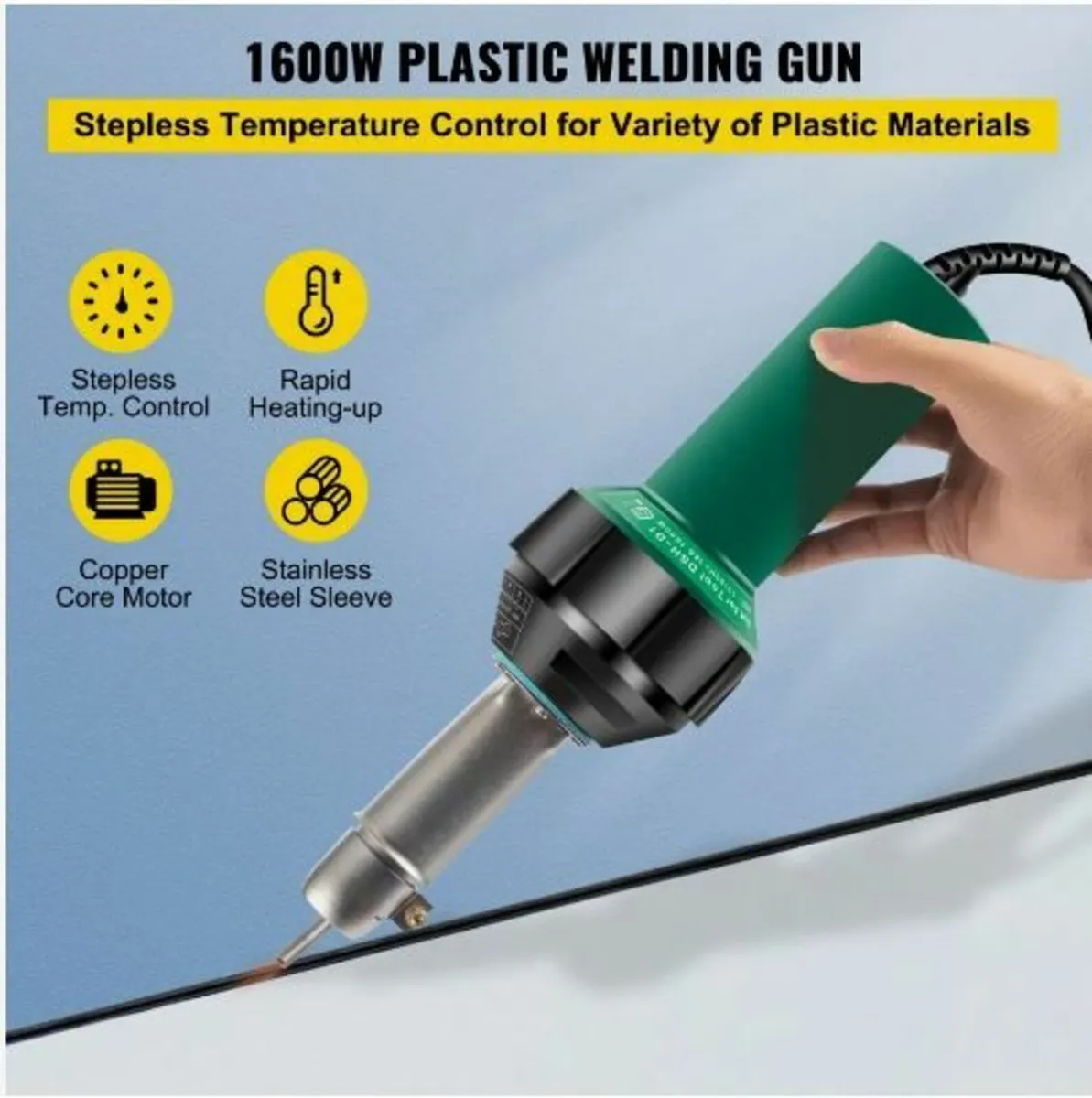 Roofing Welder, 8 Pcs PVC Welding Gun, 1600W - Image 3