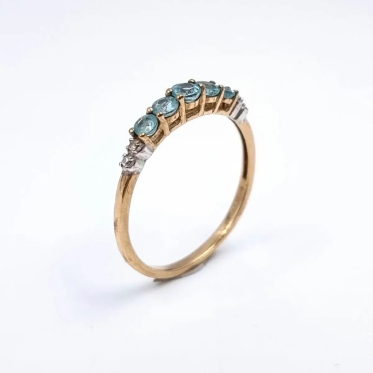 9 carat gold gemstone diamond ring - Image 2