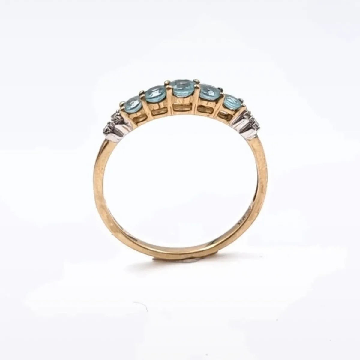 9 carat gold gemstone diamond ring - Image 3
