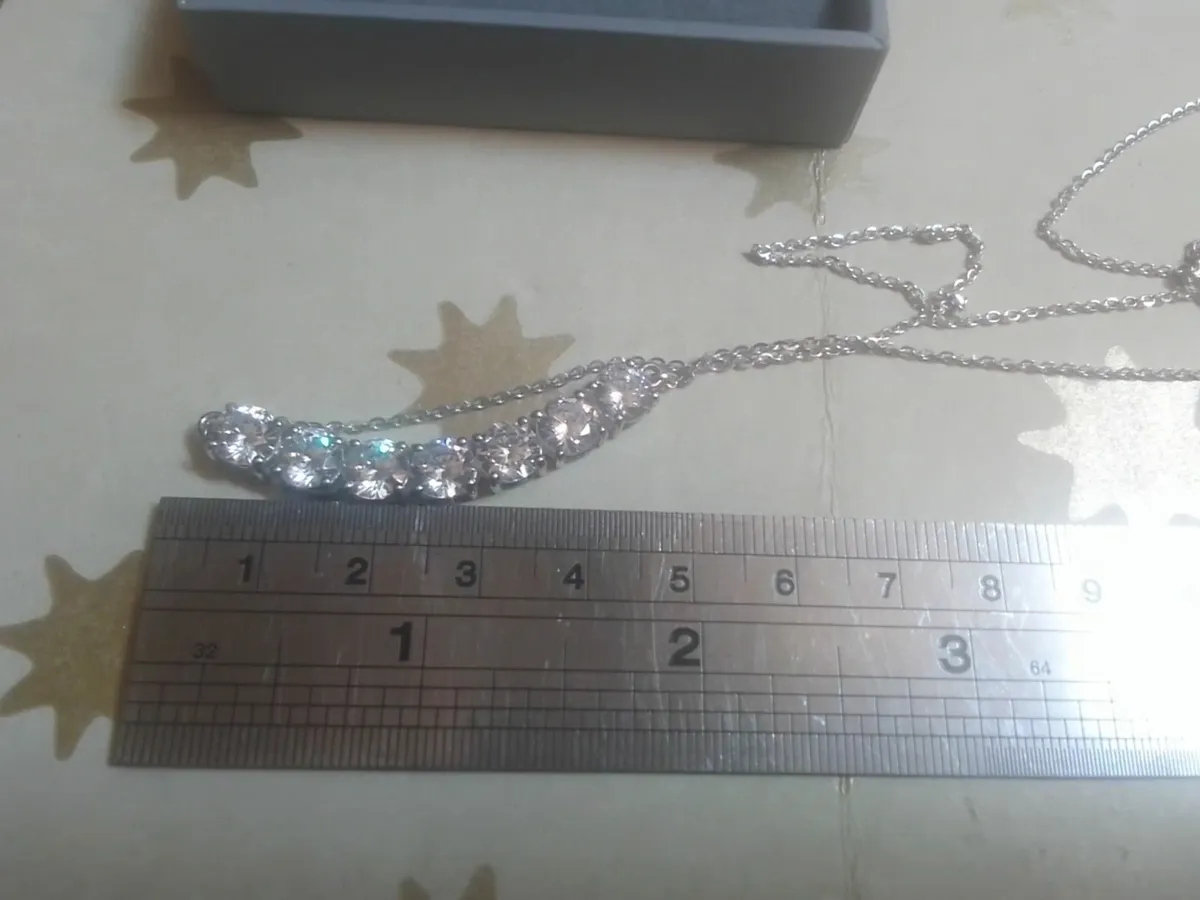 STERLING SILVER SWAROVSKI NECKLACE NEW 18" - Image 3