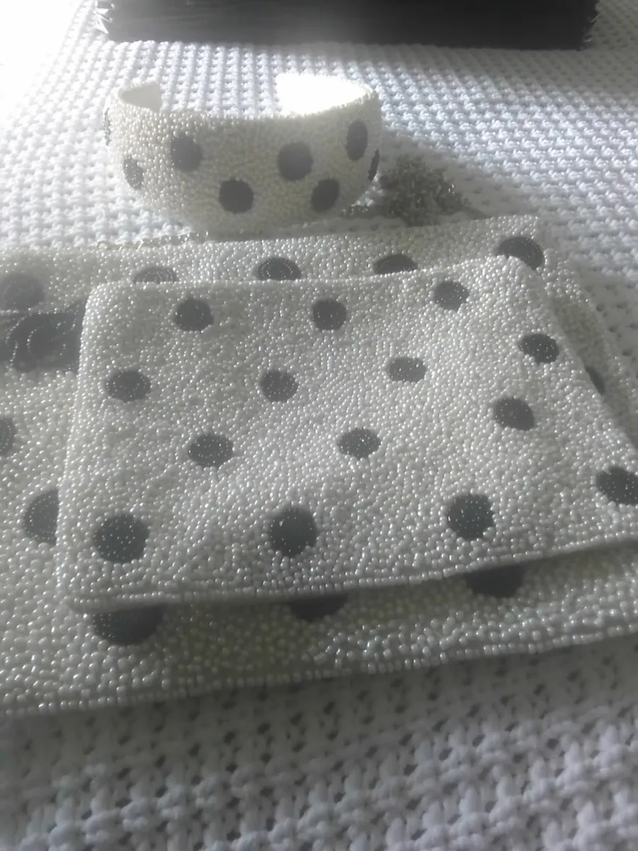 ACCESORIZE POLKA DOT BEADED BAGS & HAIRBAND SET - Image 1