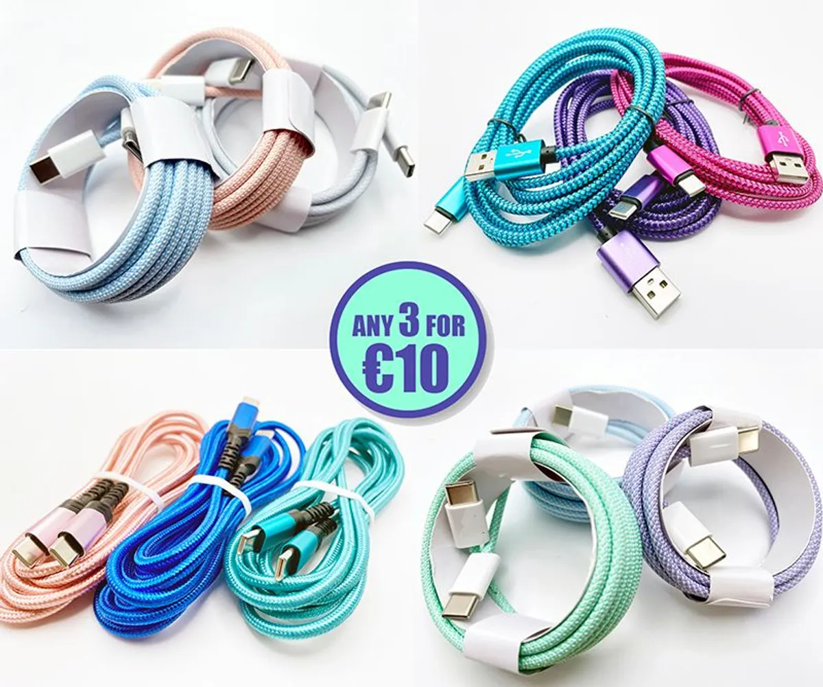 TypeC-TypeC or TypeC - USB Fast Charge Cables [2m] Braided - Image 1