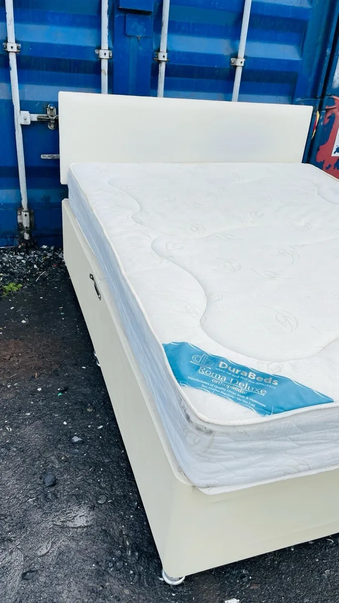 King size bed with mattress - Image 2