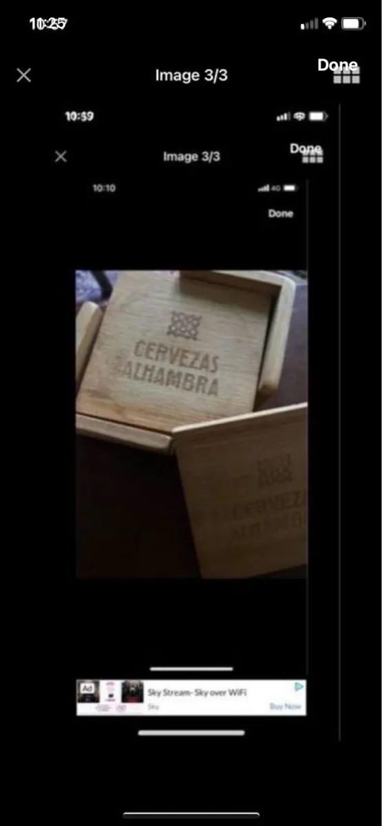 Cervezas Alhambra Timber coasters Set - Image 3