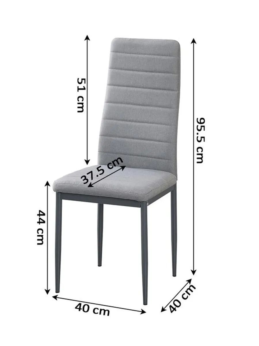 Round Glass Dining Table Set With 4 Chairs Black Or White - Image 3