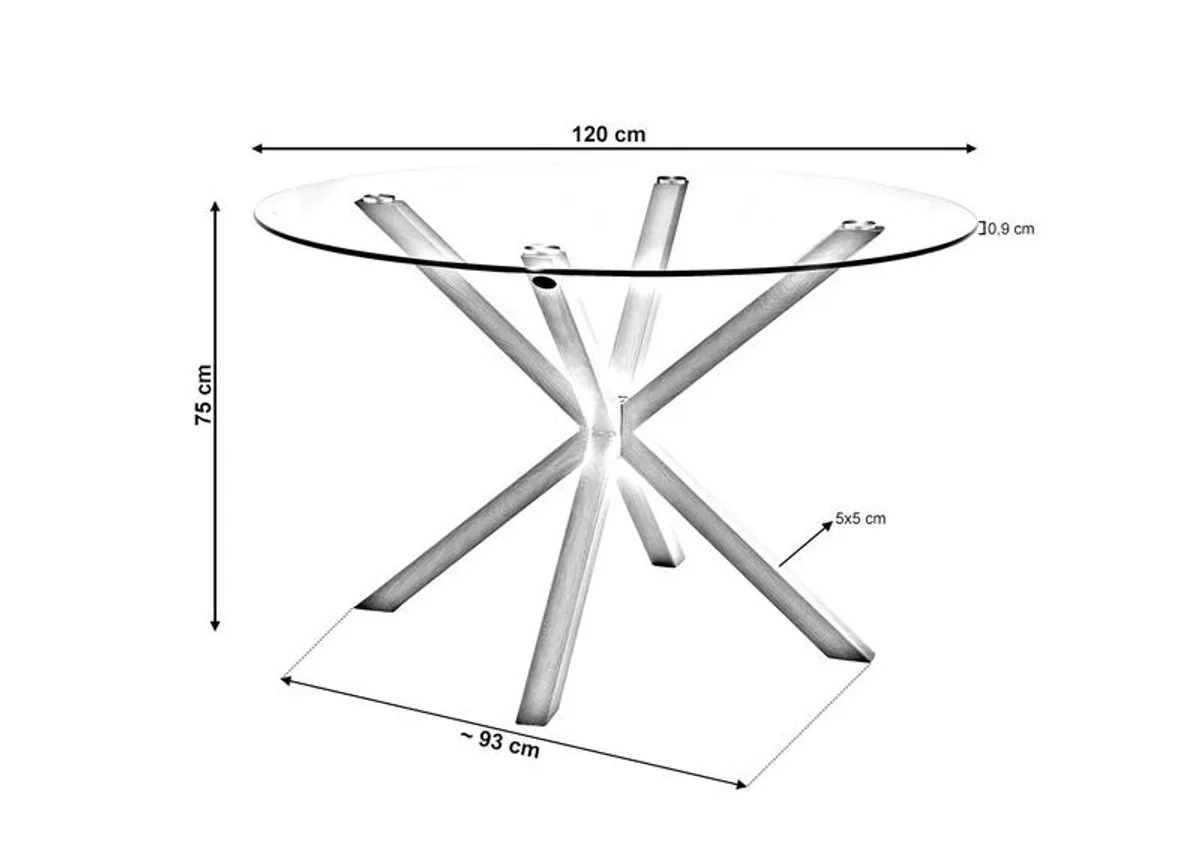 Round Glass Dining Table Set With 4 Chairs Black Or White - Image 4