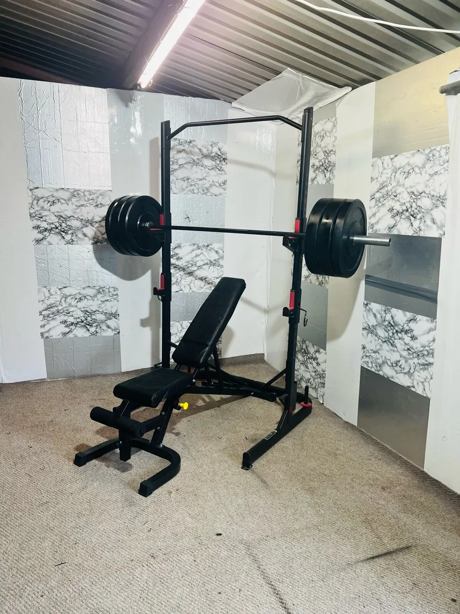 110 KG OLYMPIC WEIGHTS RACK BENCH BARBELL - Image 4