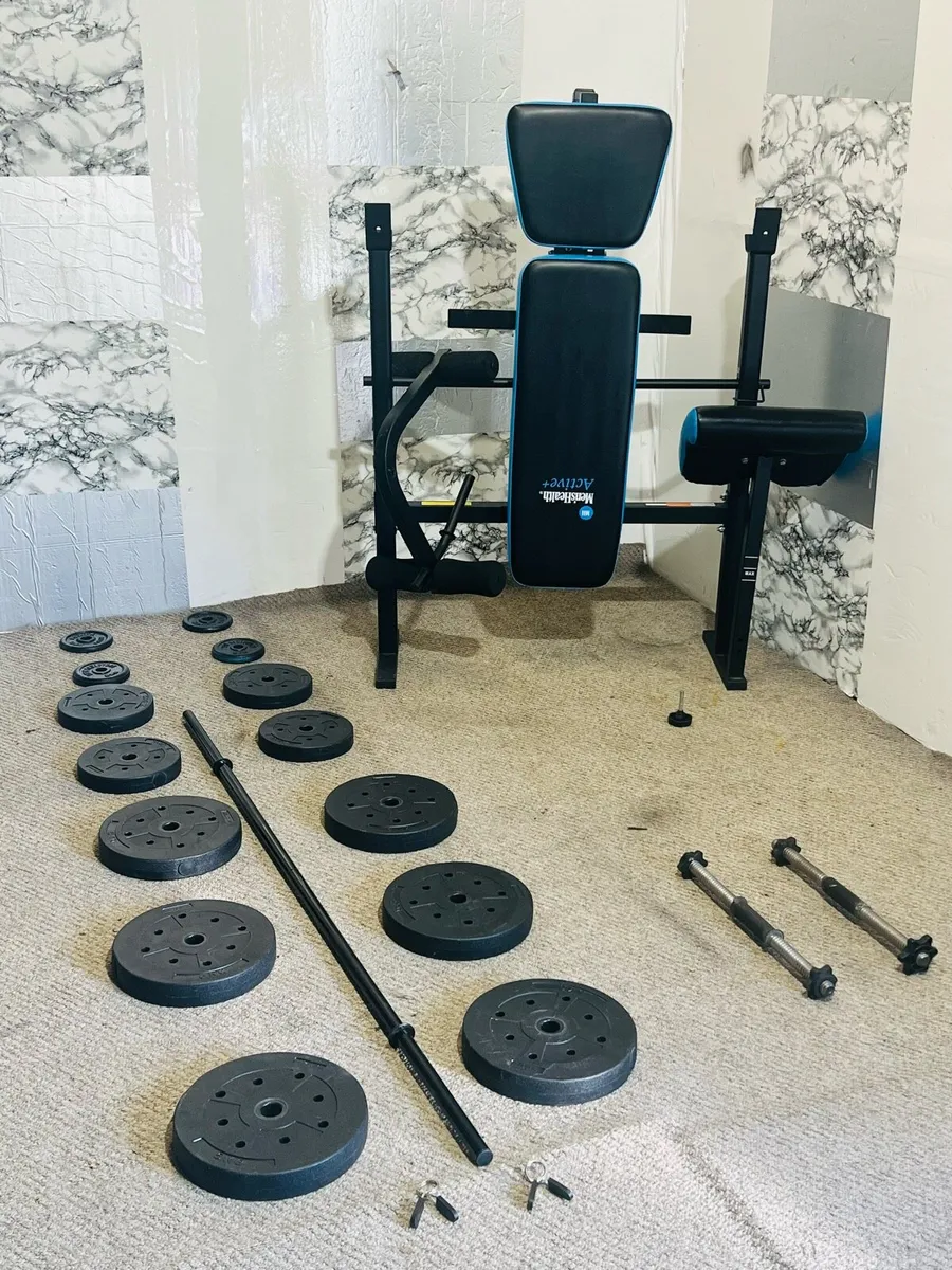 ADJUSTABLE BENCH 50 JG WEIGHT BARBELL DUMBBELLS - Image 3