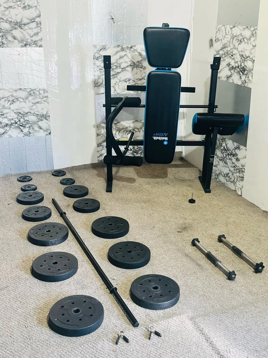 ADJUSTABLE BENCH 50 JG WEIGHT BARBELL DUMBBELLS - Image 4