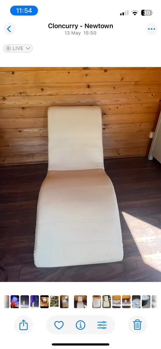 Leather cream chair - Image 1