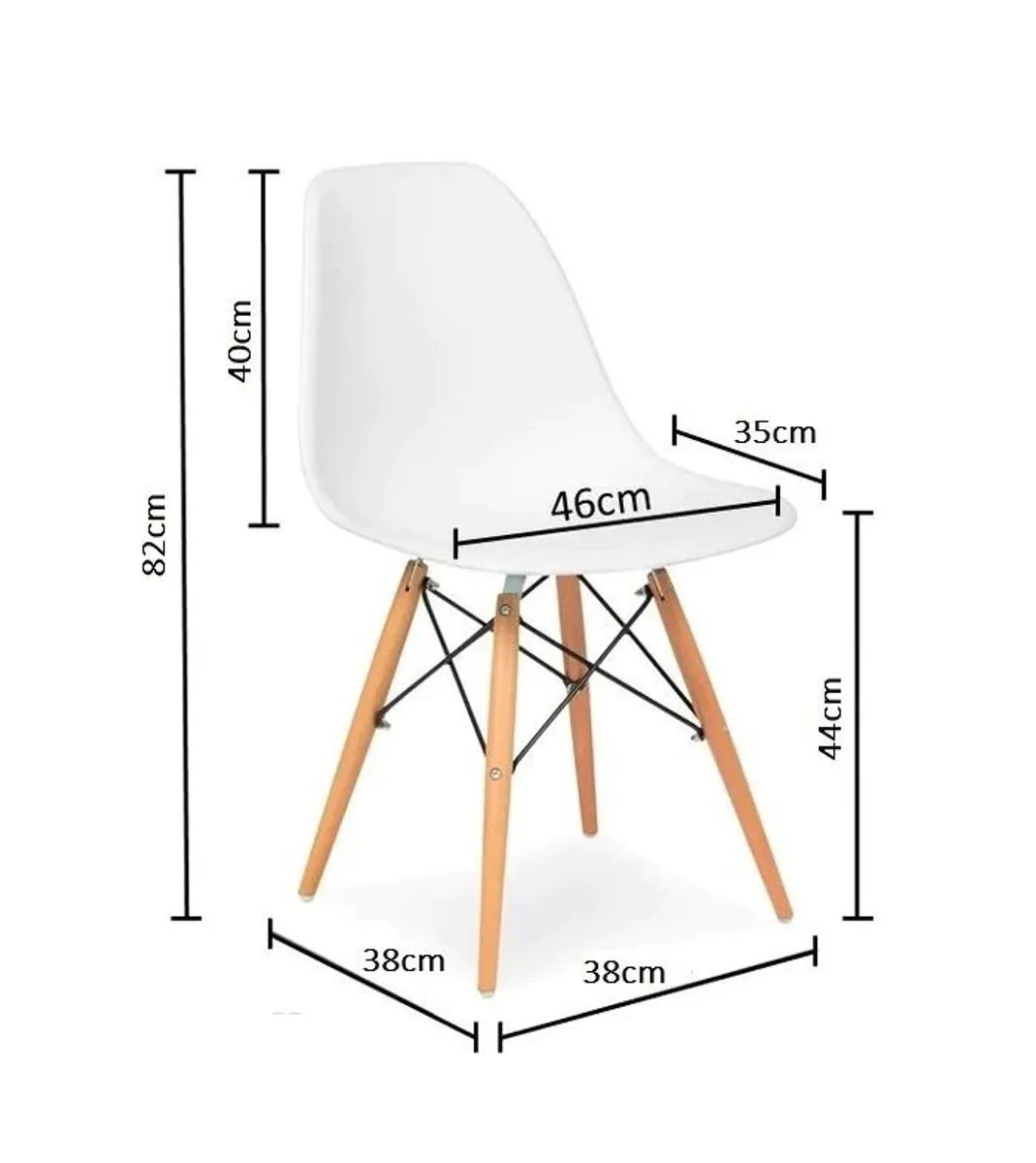 6 Seater Wooden Dining Table Set Nordic Style Oak Table + 6 White or Black Chairs - Image 3