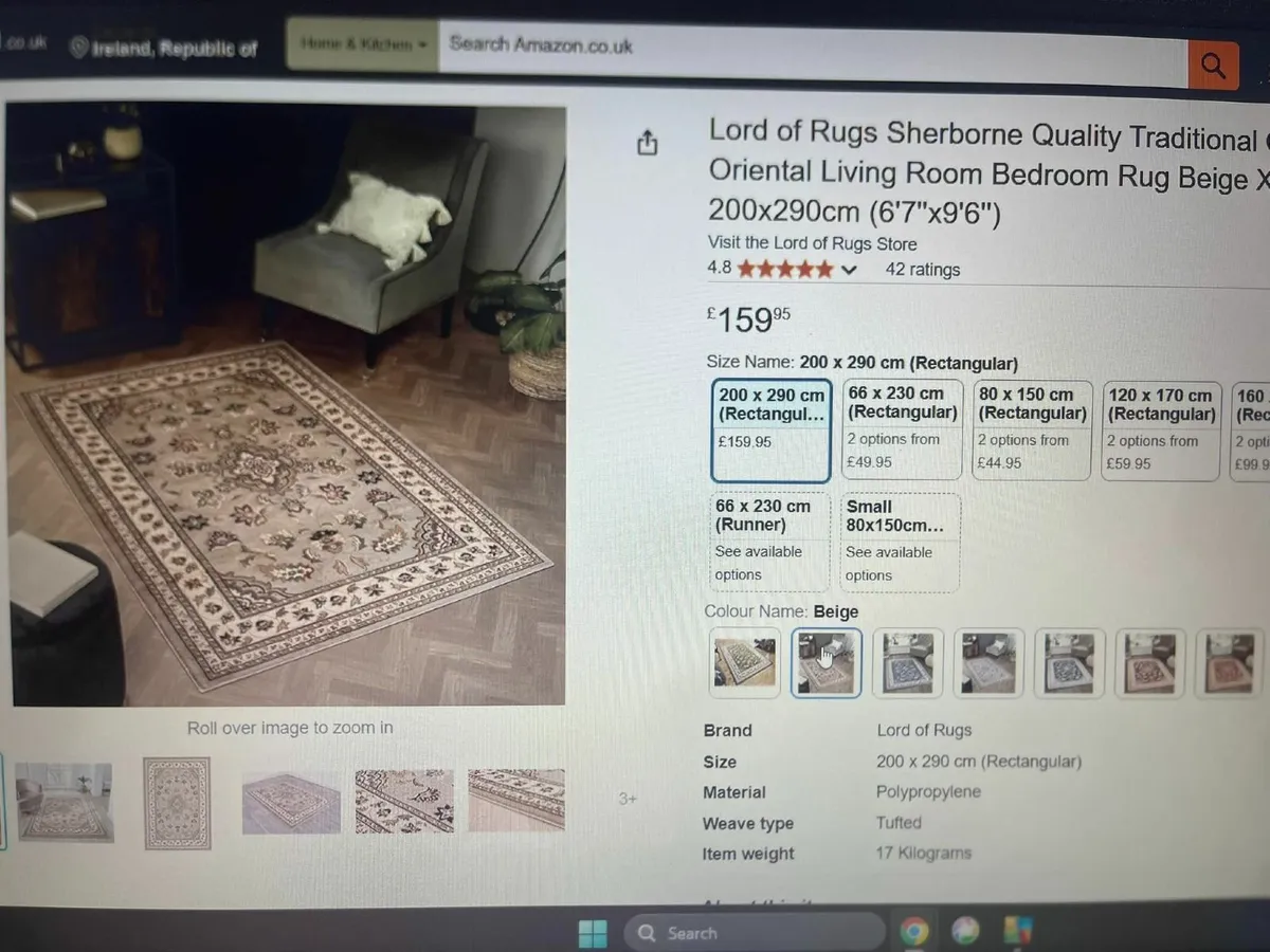 large turkish rug   9 half ft x 6 half ft - Image 2