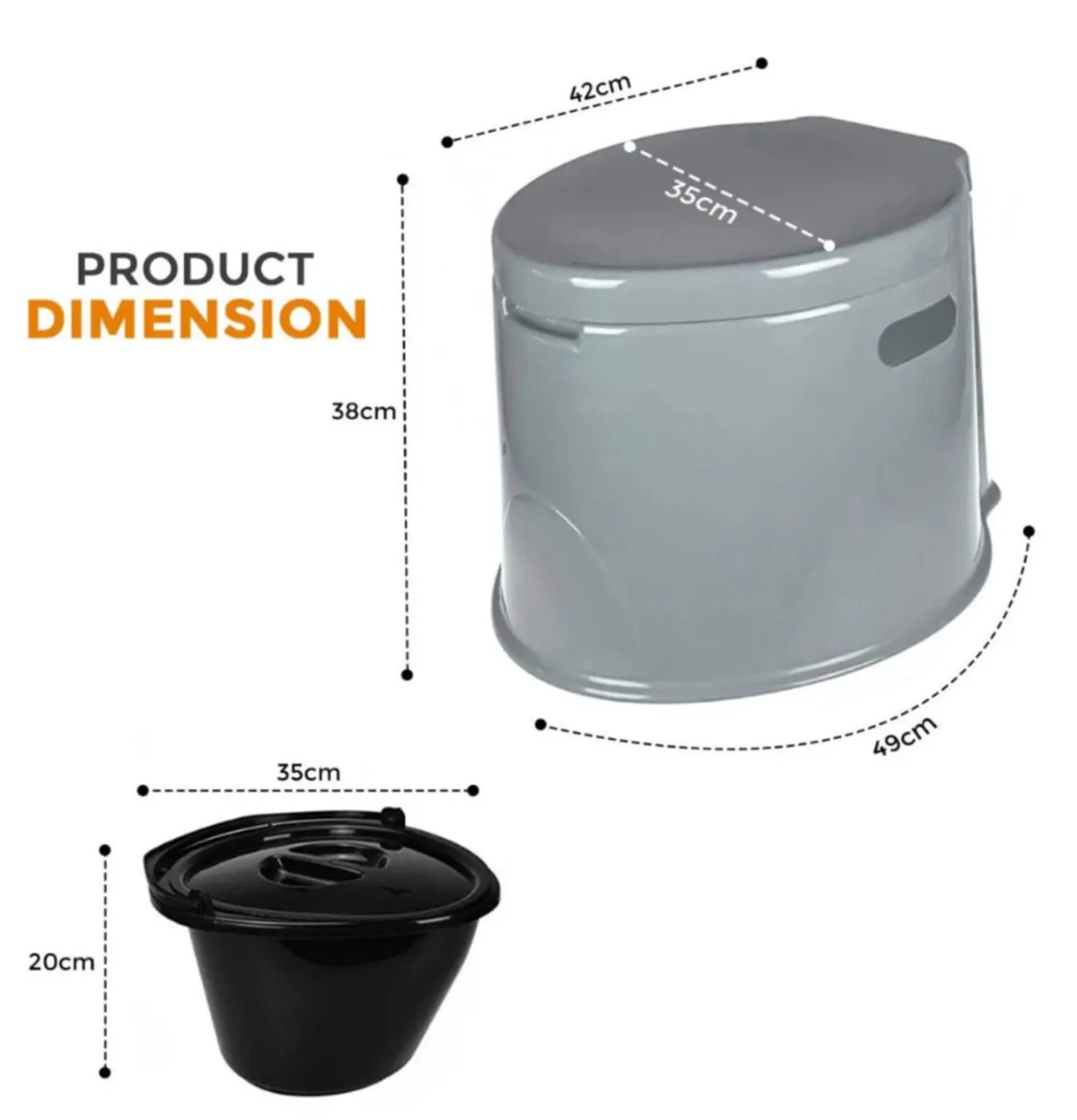 Portable Camping Toilet 6 litre - Image 4