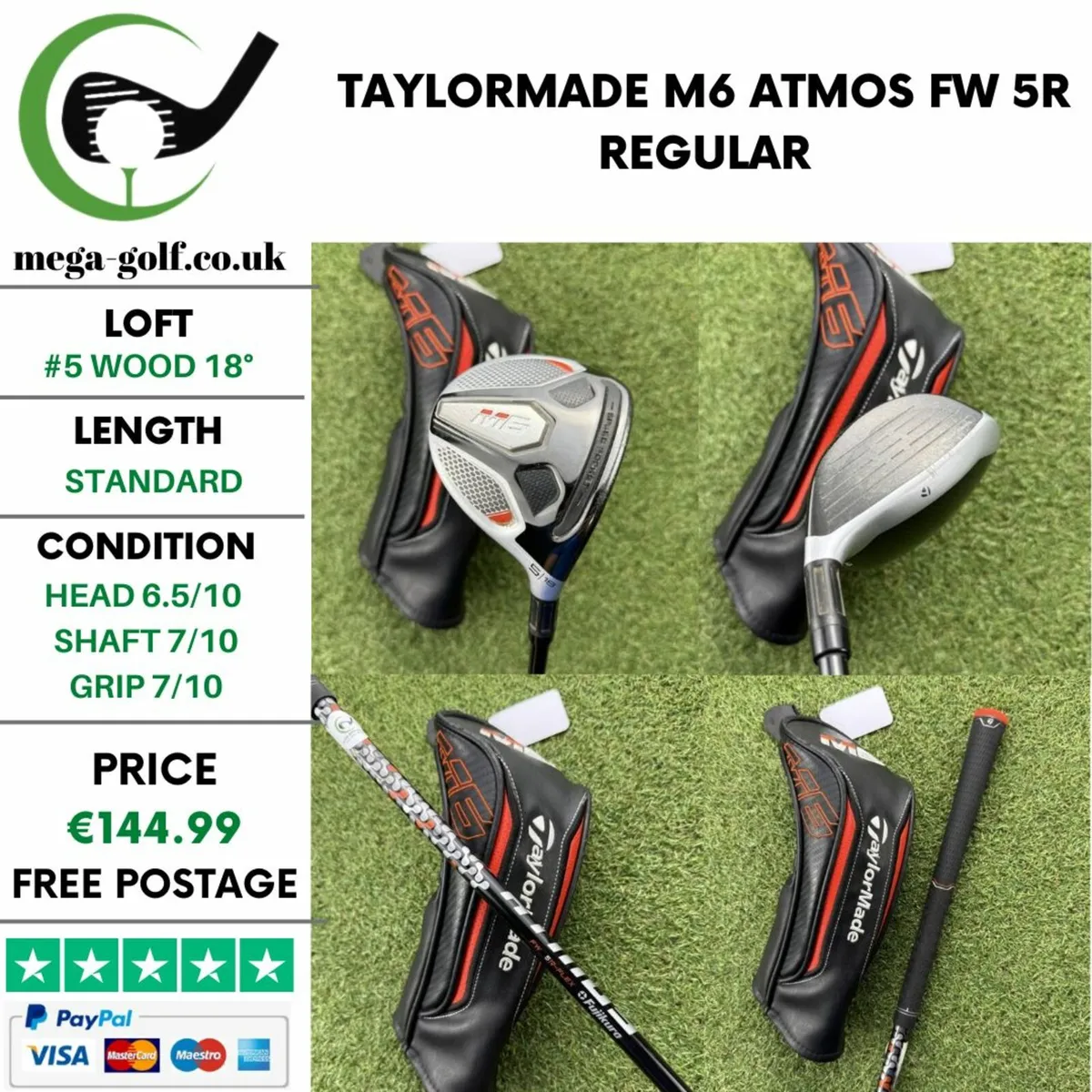 TAYLORMADE M6 #5 WOOD 18° / ATMOS FW 5R REGULAR - Image 1