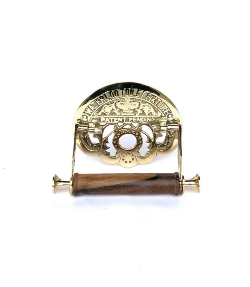 Solid Brass Vintage Style Toilet Roll Holder NEW - Image 2